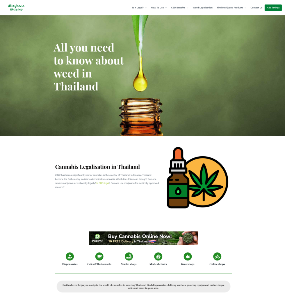 Marijuana Tailândia Estudo de Caso 2 Estudo de caso de backlink de erva daninha da Tailândia
