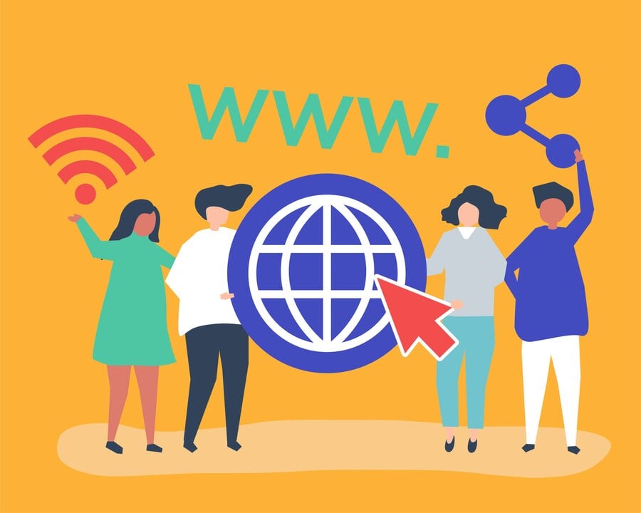 people holding world wide web icons 53876 66127